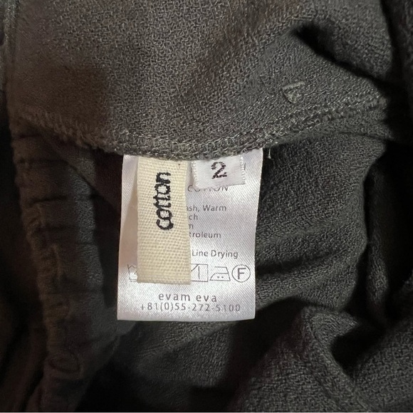 Evam Eva | Cotton Double Cloth Tuck Pants High Rise Pull-On Pleated Grey Size M - Picture 3 of 13